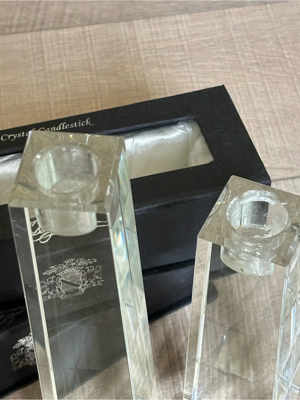 Crystal Candlesticks by Oleg Cassini